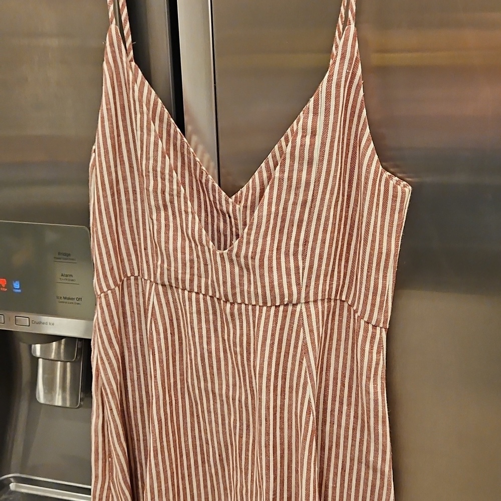 💕MARA HOFFMAN💕 Morgan Striped Linen Dress ~ Rust Stripe 6 NWOT - Picture 14 of 16